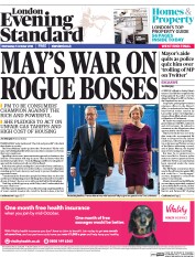 London Evening Standard () Newspaper Front Page for 6 October 2016