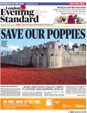 London Evening Standard () Newspaper Front Page for 6 November 2014