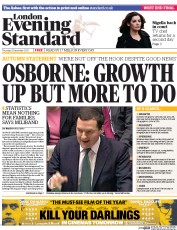 London Evening Standard () Newspaper Front Page for 6 December 2013