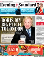 London Evening Standard () Newspaper Front Page for 6 December 2019