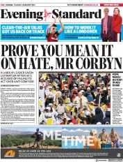 London Evening Standard () Newspaper Front Page for 6 February 2019