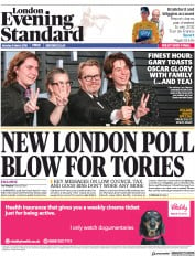 London Evening Standard () Newspaper Front Page for 6 March 2018