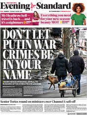 London Evening Standard () Newspaper Front Page for 6 April 2022