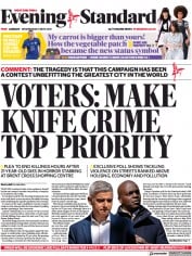 London Evening Standard () Newspaper Front Page for 6 May 2021