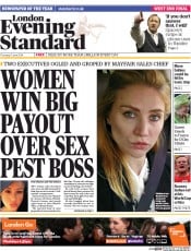 London Evening Standard () Newspaper Front Page for 6 June 2014