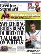 London Evening Standard () Newspaper Front Page for 6 July 2013