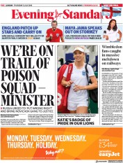 London Evening Standard () Newspaper Front Page for 6 July 2018