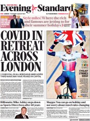 London Evening Standard () Newspaper Front Page for 6 August 2021