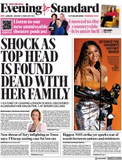 London Evening Standard () Newspaper Front Page for 7 February 2023