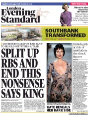London Evening Standard () Newspaper Front Page for 7 March 2013