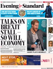 London Evening Standard () Newspaper Front Page for 7 March 2019