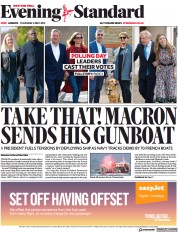 London Evening Standard () Newspaper Front Page for 7 May 2021