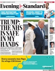 London Evening Standard () Newspaper Front Page for 7 June 2019