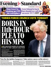 London Evening Standard () Newspaper Front Page for 7 June 2022