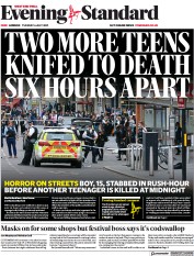 London Evening Standard () Newspaper Front Page for 7 July 2021