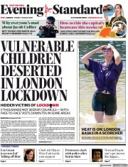 London Evening Standard () Newspaper Front Page for 7 August 2020