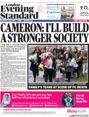 London Evening Standard () Newspaper Front Page for 8 October 2015