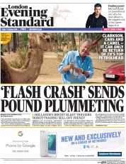 London Evening Standard () Newspaper Front Page for 8 October 2016