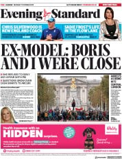 London Evening Standard () Newspaper Front Page for 8 October 2019