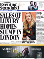 London Evening Standard () Newspaper Front Page for 8 December 2016