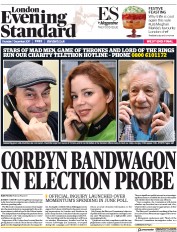 London Evening Standard () Newspaper Front Page for 8 December 2017