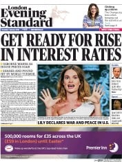 London Evening Standard () Newspaper Front Page for 8 January 2016
