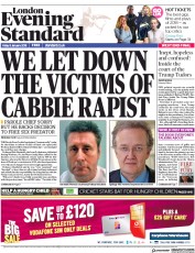 London Evening Standard () Newspaper Front Page for 8 January 2018