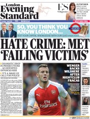 London Evening Standard () Newspaper Front Page for 8 April 2016