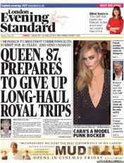 London Evening Standard () Newspaper Front Page for 8 May 2013