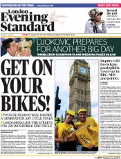 London Evening Standard () Newspaper Front Page for 8 July 2014