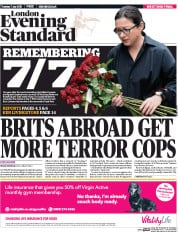 London Evening Standard () Newspaper Front Page for 8 July 2015