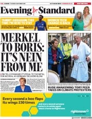 London Evening Standard () Newspaper Front Page for 9 October 2019