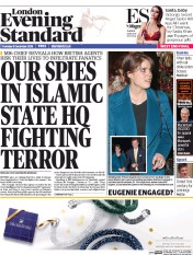 London Evening Standard () Newspaper Front Page for 9 December 2016