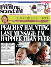 London Evening Standard () Newspaper Front Page for 9 April 2014