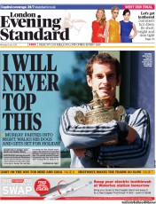 London Evening Standard () Newspaper Front Page for 9 July 2013