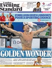 London Evening Standard () Newspaper Front Page for 9 August 2016