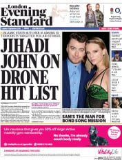 London Evening Standard () Newspaper Front Page for 9 September 2015