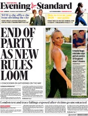 London Evening Standard () Newspaper Front Page for 9 September 2020