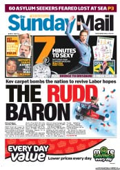 Sunday Mail (Australia) Newspaper Front Page for 9 June 2013
