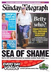 Sunday Telegraph (Australia) Newspaper Front Page for 9 June 2013