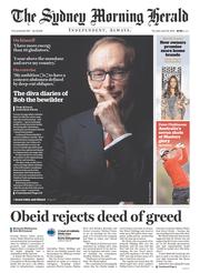 Sydney Morning Herald (Australia) Newspaper Front Page for 10 April 2014