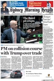 Sydney Morning Herald (Australia) Newspaper Front Page for 11 January 2017