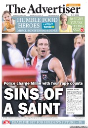 The Advertiser (Australia) Newspaper Front Page for 18 June 2013