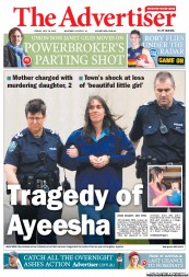 The Advertiser (Australia) Newspaper Front Page for 19 July 2013