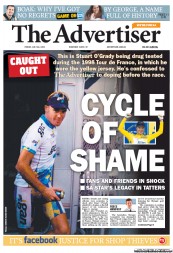 The Advertiser (Australia) Newspaper Front Page for 26 July 2013