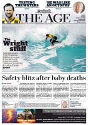 The Age (Australia) Newspaper Front Page for 17 October 2016
