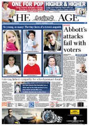 The Age (Australia) Newspaper Front Page for 17 December 2012