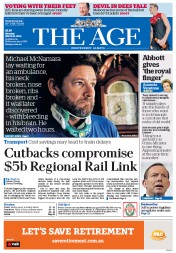 The Age (Australia) Newspaper Front Page for 31 March 2014
