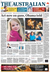 The Australian (Australia) Newspaper Front Page for 17 December 2012