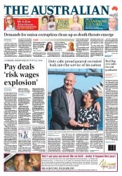 The Australian (Australia) Newspaper Front Page for 29 January 2014